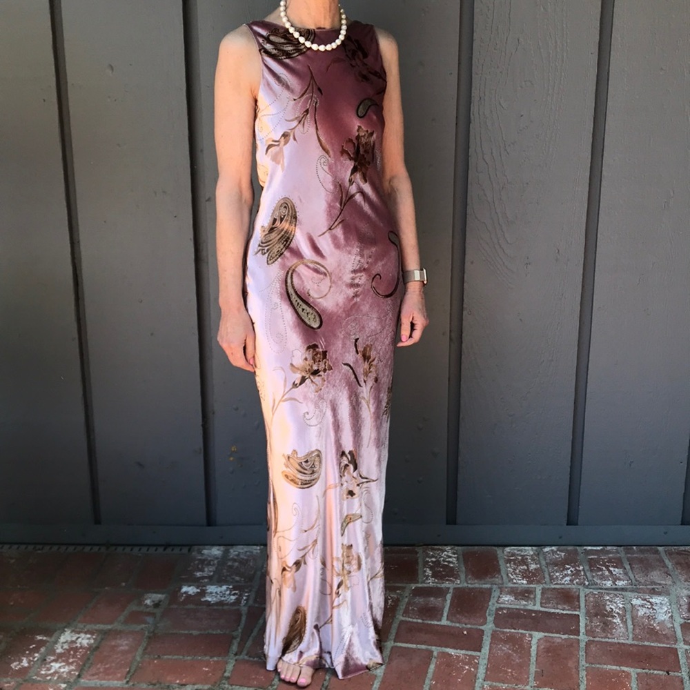 Formal maxi dress silk blend